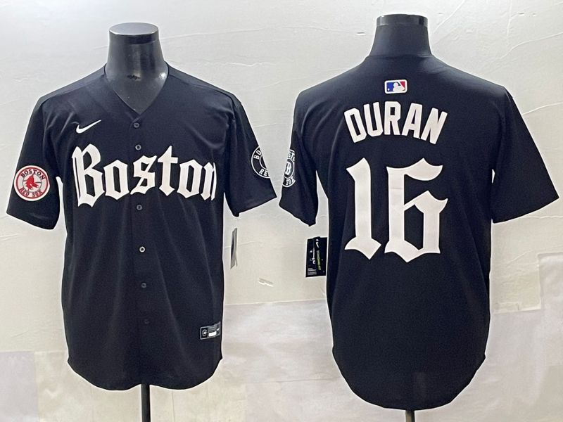 Men 2025 Boston Red Sox #16 Duran Black Five generations Joint Name Nike MLB Jersey style 16->boston red sox->MLB Jersey